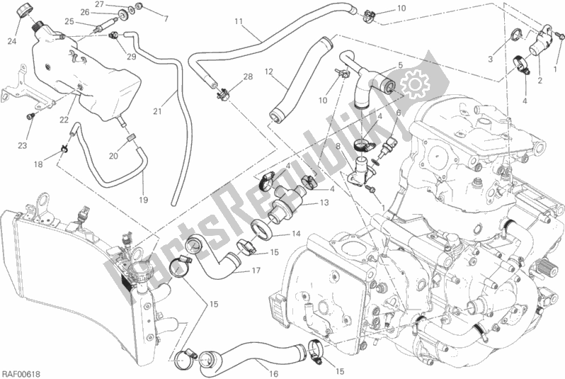 Tutte le parti per il Sistema Di Raffreddamento del Ducati Monster 821 Dark 2020